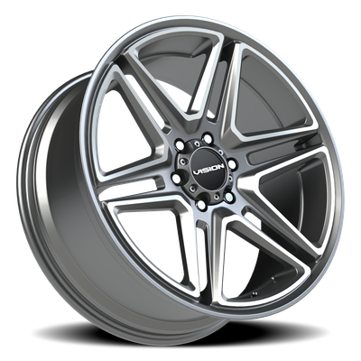 Vision Wedge 6x139.7mm Gloss Black Machined Finish Wheel