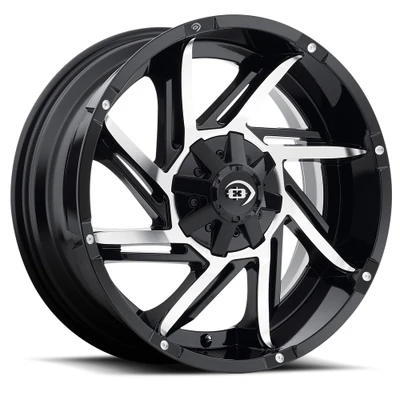 Vision Wheel 5x5.5 GBMF Prowler Gloss Black Machined Finish Automotive Rim