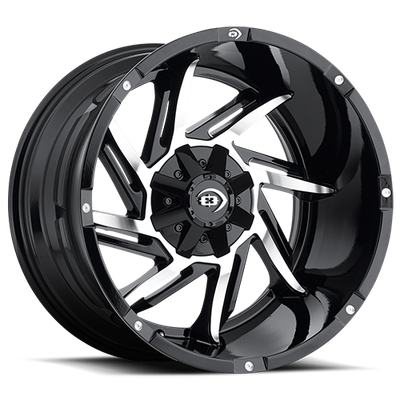 Vision Wheel 6x5.5 Gloss Black Machined Prowler Wheel