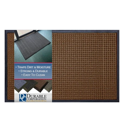Durable 630S35BN Stop-N-Dry Entrance Mat, 3 Feet By 5 Feet By .5 Inch Thick, Brown