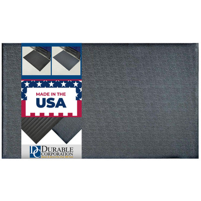 Durable 570ST23BK 3/8" Vinyl Sponge-Textured Anti-Fatigue Mat, 2 Feet By 3 Feet, Black