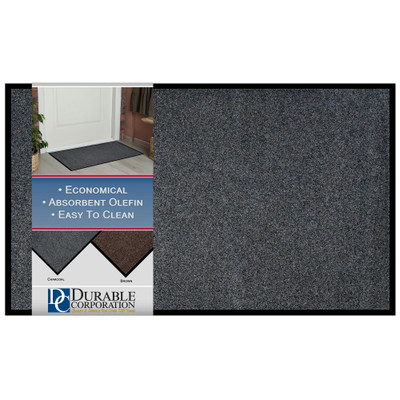 654S35CH Durable Wipe-N-Walk Entrance Mat, 3 Feet By 5 Feet By .375 Inch Thick, Charcoal