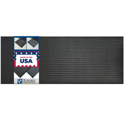 Durable 570S310BK 3/8" Vinyl Sponge-Ribbed Anti-Fatigue Mat, 3 Feet By 10 Feet, Black