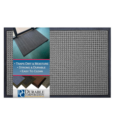 630S23GY Stop-N-Dry Entrance Mat, 2 Feet By 3 Feet By .5 Inch Thick, Gray