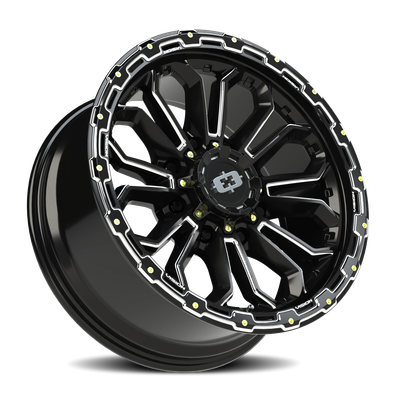 Vision Korupt 8x180mm Gloss Black Milled Spoke Wheel