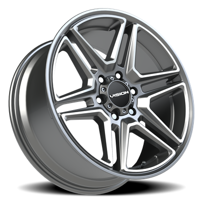 Vision Wheel 6-135 GMMF Satin Gunmetal & Machined Finish Wedge Rim