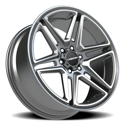 Vision Wheel 6-139.7 GMMF Wedge - Gloss Black Machined Finish Rim