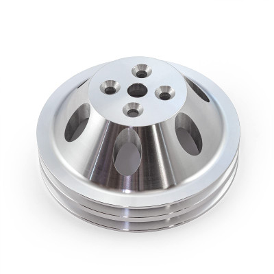 Speedmaster Chevy SBC 350 Billet Aluminum Short Water Pump Pulley PCE246.1004 2-Groove