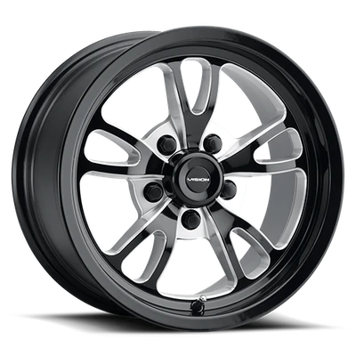 Vision Wheel 5x4.75 Patriot Gloss Black Machined Automotive Wheel