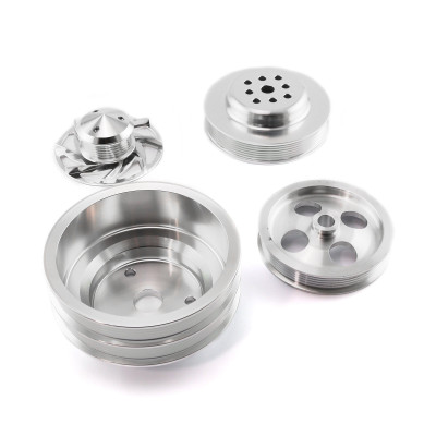 Speedmaster PCE415.1039 Chevy SBC Serpentine Pulley Kit Long Water Pump Type 2 Power Steering