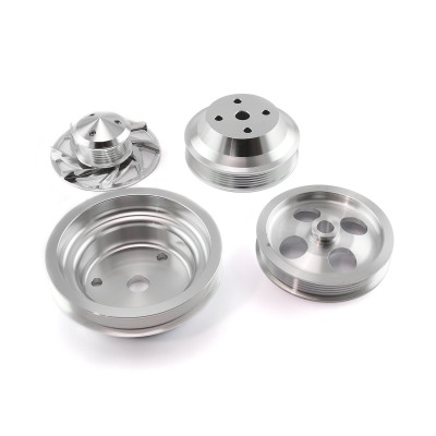 Speedmaster PCE415.1040 Chevy SBC Serpentine Pulley Kit Short Water Pump Type 2 Power Steering