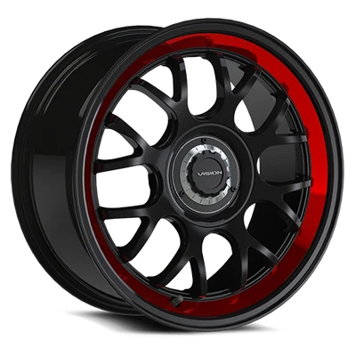 Vision Wheel 5-100/115 GB WRTLIP VIS ALPINE Gloss Black Finish Automotive Wheel Rim
