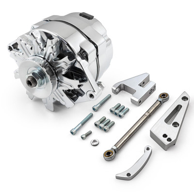 Speedmaster Chevy SBC 350 100 Amp 1 Wire Alternator & SWP Polished Aluminum Bracket Kit PCE360.1108