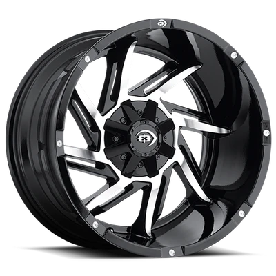 Vision Wheel Prowler 6x5.5 Gloss Black Machined Finish Wheel