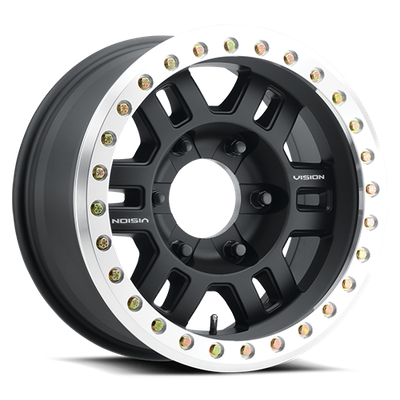 Vision Wheel 5x5.5 Black/Machined Ring for Automotive Wheels