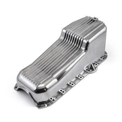 Speedmaster Chevy SBC 350 Polished Finned Aluminum Oil Pan 1980-85 P/Side 2-Piece