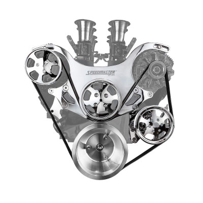 Speedmaster Chevy BBC 454 Aluminum Polished Complete Serpentine Engine Pulley Kit