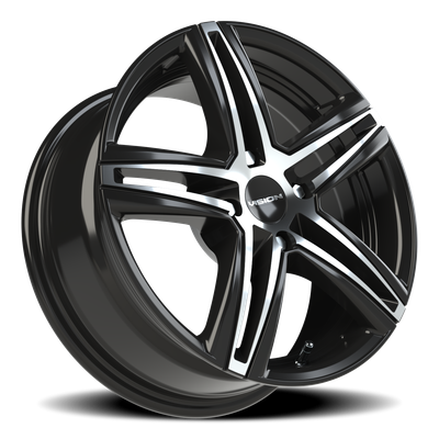 4x100mm Gloss Black Machined Vision Nitrous Wheel