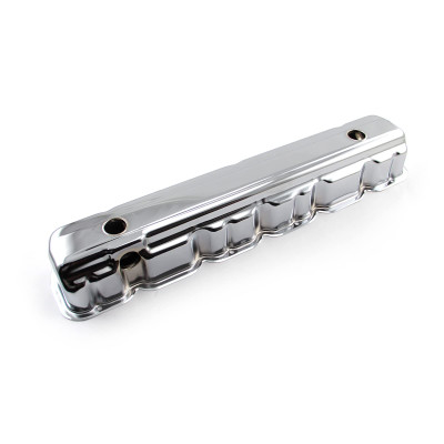 Speedmaster PCE314.1039 Chrome Steel Valve Cover Short Baffled Hole Chevy 194 230 250 293 1962-74