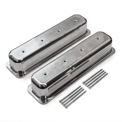 Speedmaster Chevy SBC 350 Center Bolt Polished Aluminum Valve Cover - Tall