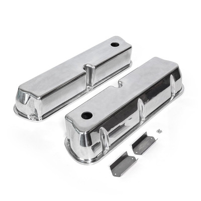 Speedmaster Ford SB 289 302 351 Windsor Polished Aluminum Tall Valve Covers with Hole PCE314.1083.01