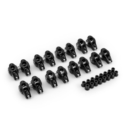 Speedmaster Chevy LS1 1.7 Ratio Aluminum Pedestal Mount Roller Rocker Arm Set Black PCE261.1041.01