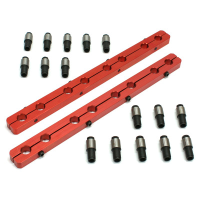 Speedmaster Ford SB 289 302 351 Windsor Rocker Stud Girdle Kit Red with 3/8" Polylock Nuts