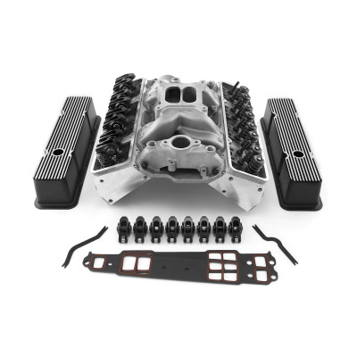 Speedmaster Chevy SBC 350 Angle Cylinder Head Top End Engine Combo Kit with Hydraulic Roller Tappet