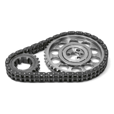 Speedmaster Chevy SBC 350 Late Double Roller 9 Keyway Billet Steel Timing Chain Kit