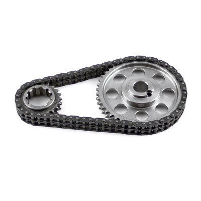 Speedmaster Ford 429 460 Double Roller 9 Keyway Billet Steel Timing Chain Kit with Bearings & Sprockets