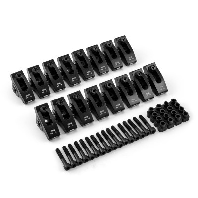 Speedmaster Ford SB 289 302 Windsor Adjustable 5/16 Stud Mount 1.6 Aluminum Rocker Arms Set Black