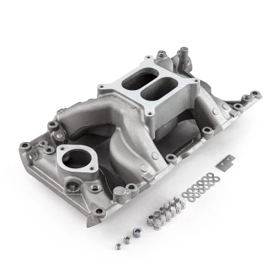 Speedmaster Mopar SB 318 340 360 MID-AIR MidRise Aluminum Intake Manifold Satin 1-147-028
