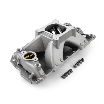Speedmaster Chevy SBC 350 1957–95 HiRise Aluminum Intake Manifold, Satin Finish