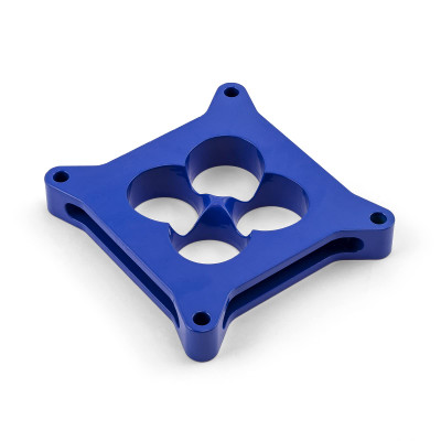 Speedmaster PCE120.1008.03 1" Aluminum 4150 CNC Machined Carburetor Spacer Square Bore 4 Port Blue