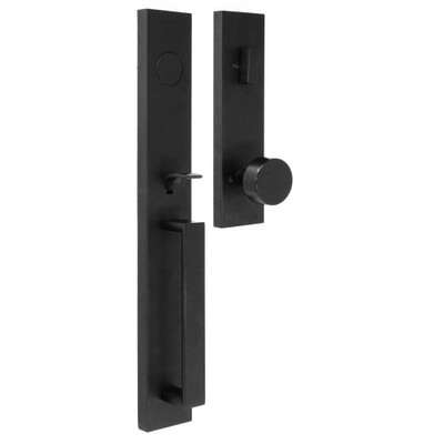 WESLOCK Xanthis Dummy Handle Set with Mesa Knob Trim, Matte Black Finish