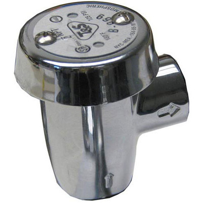 T&S Brass TB0968 Vacuum Breaker, 3/8 Npt Inlet & Outlet, Atmospheric, Polished Chrome Finish