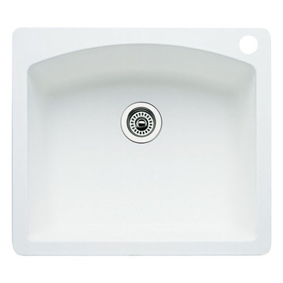 Blanco B440211 Diamond Dual Mount Composite 25x22x10 1 Hole Single Bowl Kitchen Sink in White Sink -YOW.
