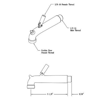 T&S Brass T00954540 Nozzle Assembly with Clevis (Chrome Plated)