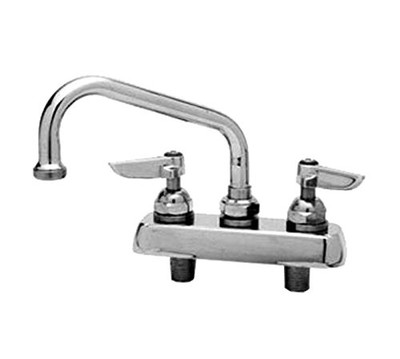 T&S Brass TB1100 Deck Mount Workboard Faucet with 3-1/2-Inch Centers, 6-Inch Swing Nozzle, Lever Handles