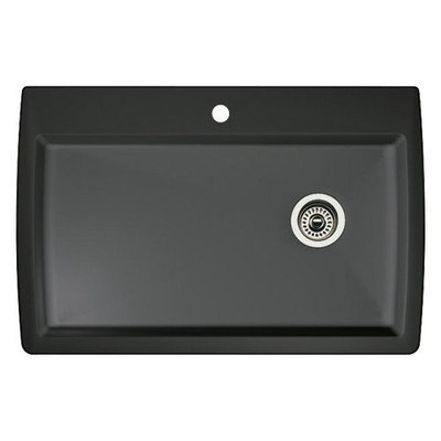 Blanco B440194  Diamond Super Single Silgranit Drop-in or Undermount Kitchen Sink, 32.5" X 22", Anthracite