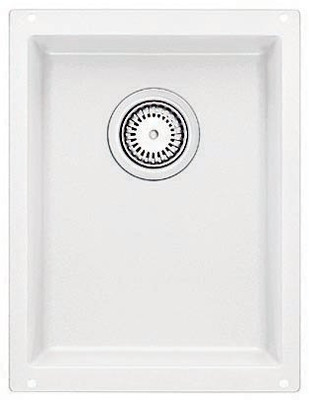 Blanco B513422 BL440146 Silgranit Precis Single Medium Bowl, White.