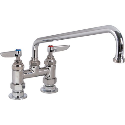 T&S Brass TB0225M Double Pantry Faucet, Deck Mount, 4" Centers, 12" Swing Nozzle (062X) (Pack of 6)