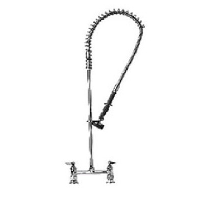T&S Brass TB0123M Easy Install Pre-Rinse Spring Action includes Deck Mount Base, 8" Centers (Pack of 6)