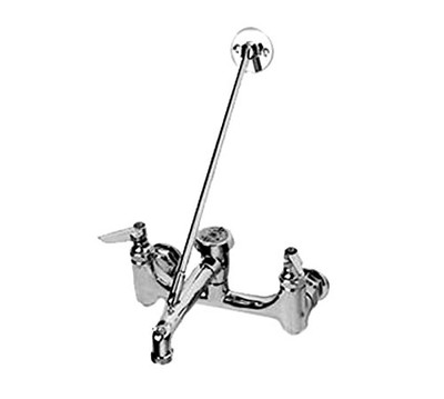 T&S Brass TB0665BSTPM Service Sink Faucet, Wall Mount, 8" Centers, Built-In Stops, Vacuum Breaker, Polish (Pack of 6)