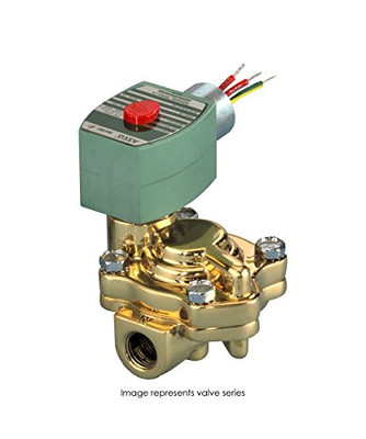 ASCO 110554 -120/60,110/50 Brass Body Pilot Operated Slow Closing Solenoid Valve, 3/4" Pipe Size, 2-Way Normally Closed, Nitrile Butylene Sealing, 3/4" Orifice, 5.5 Cv Flow, 120V/60 Hz, 110V/50 Hz