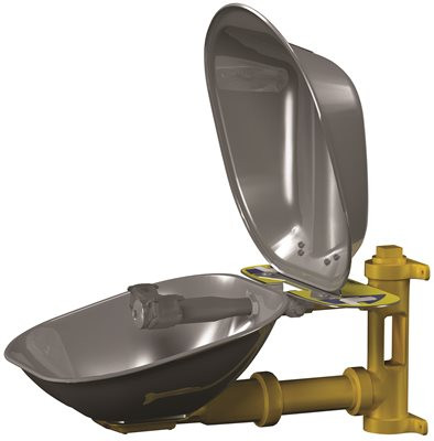 Bradley 2472152 HALO SAFETY EYEWASH WITH DUST COVER, WALL MOUNT, STAINLESS STELL, 0.4 GPM