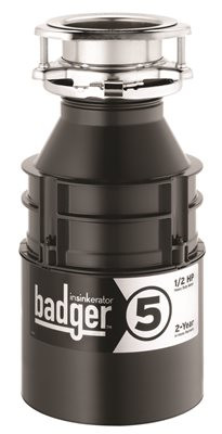 IN-SINK-ERATOR 143031 In-Sink-Erator Badger 5, 1/2 HP Garbage Disposal with Factory-Installed Power Cord