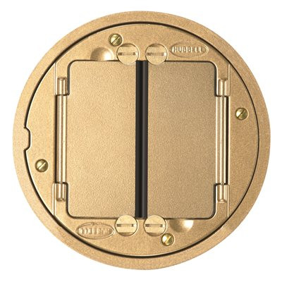 HUBBELL SX-0460318 Hubbell Systems Brass Finish System One Universal Tile Cover, 5-5/8" Diameter