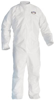 Kimberly Clark KCC46003 Kimberly-Clark Professional Kleenguard Extra Coverall with Zipper Front, Large, White (Case of 25).