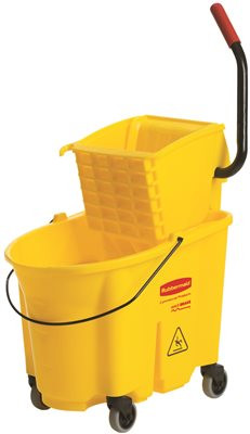 Rubbermaid RCP758088YL WaveBrake & #174 Mop Bucket & Wringer Combo w/Side Press, 35 Qt. 7580-88